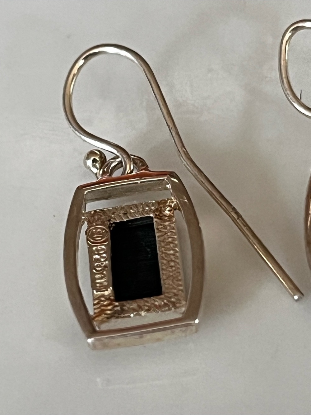 Sterling Silver Black Onyx Dangle Earrings - Picture 7 of 8